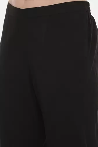Black Silk Embroidred Pants