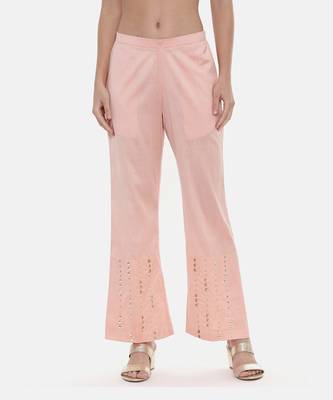 Pink Silk Embroidred Pants 1