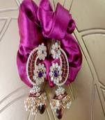 Gold Plated Ruby Kundan Traditional Earrings