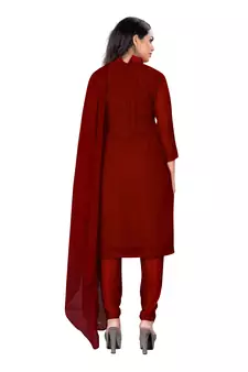 Maroon embroidered georgette salwar