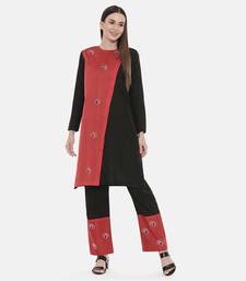 Red black Chanderi  Pants
