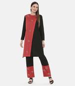 Red black Chanderi  Pants