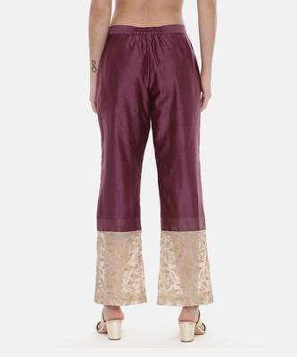 Wine Chanderi  Pants 2