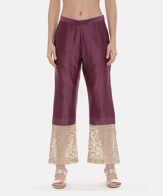 Wine Chanderi  Pants 5