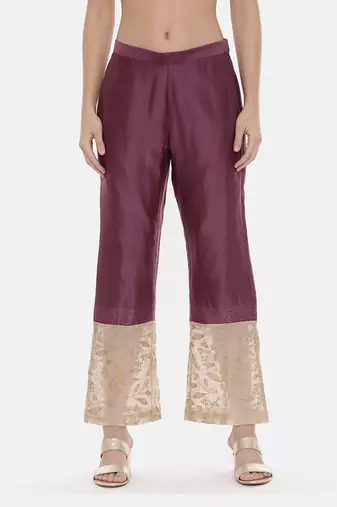 Wine Chanderi  Pants