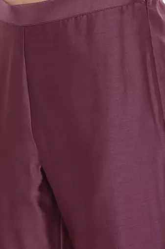 Wine Chanderi  Pants