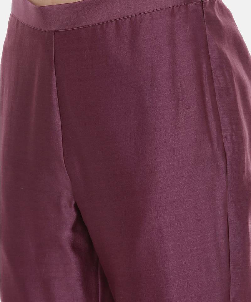 Wine Chanderi  Pants