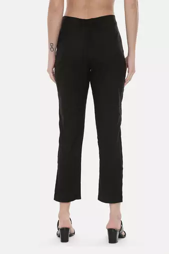 Black Pink Silk Pants