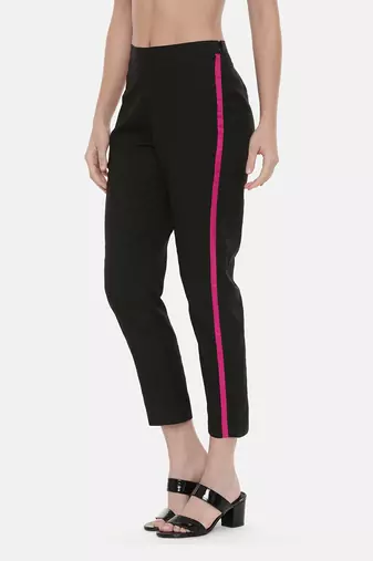 Black Pink Silk Pants