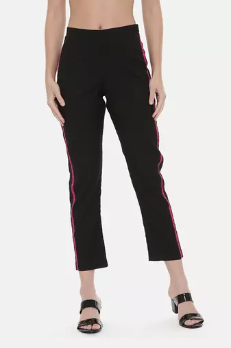 Black Pink Silk Pants