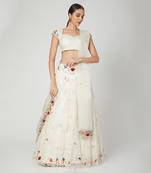 White Lehenga Blouse Dupatta Set