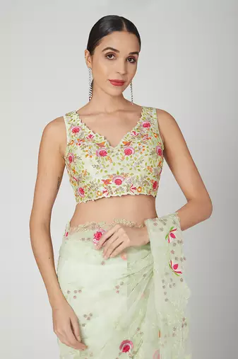 Turquoise Saree Set