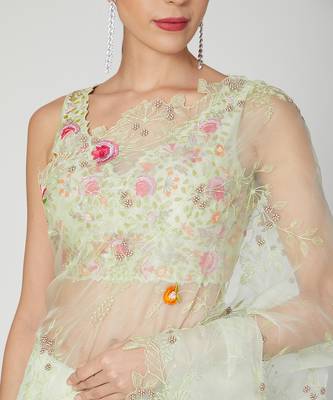 Turquoise Saree Set 4
