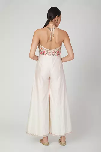 Blush Pink Halter Strap Jumpsuit