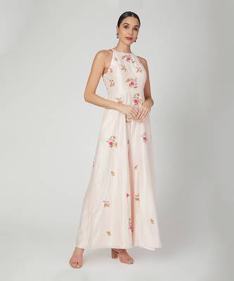Blush Pink Halter Neck Jumpsuit 1