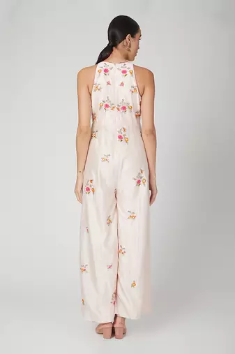 Blush Pink Halter Neck Jumpsuit