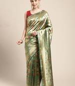 Golden woven Banarasi Stylesaree with blouse