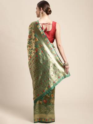 Golden woven Banarasi Stylesaree with blouse 5
