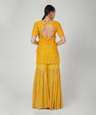 Mustard Kurta With Sharara Set 2