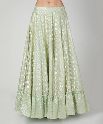 Turquoise Lehenga With Cape Set 3