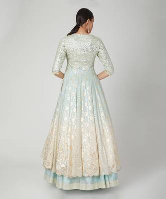 Sky Blue Lehenga With Kurta And Dupatta  2