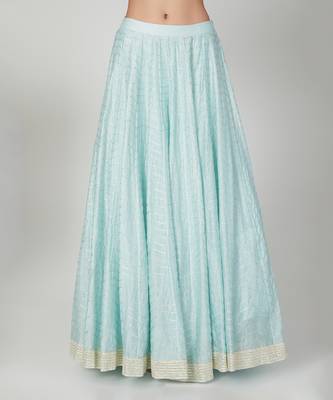 Sky Blue Lehenga With Kurta And Dupatta  4