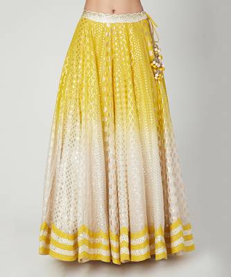White Ombre Chanderi Lehenga Set 3