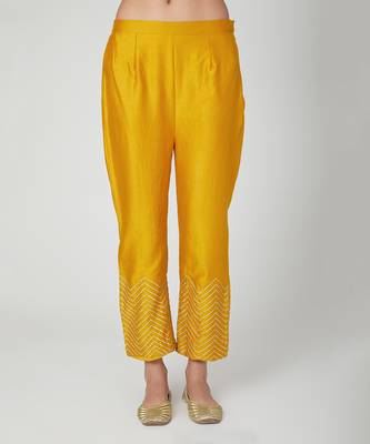Mustard Straight Kurta With Trouser And Dupatta 4