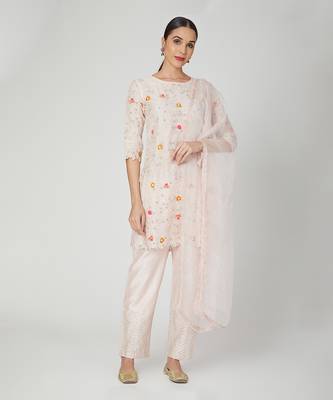 Blush Pink Straight Kurta Set 1