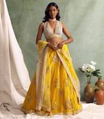 Yellow Lehenga With Blouse And Dupatta