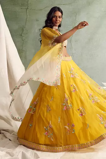 Lehenga with blouse and cape