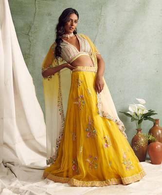 Lehenga with blouse and cape 3