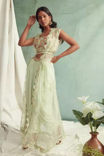 Mint Green Dhoti Pant Set