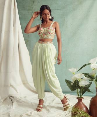 Mint Green Dhoti Pant Set 5