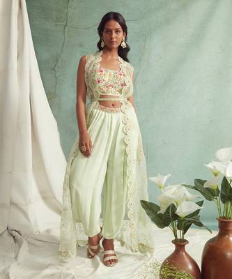 Mint Green Dhoti Pant Set 6