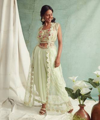 Mint Green Dhoti Pant Set 7