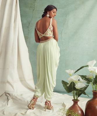 Mint Green Dhoti Pant Set 9