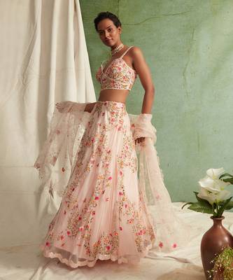 Organza Lehenga With Bustier And Dupatta 2