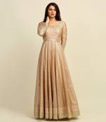 Golden Anarkali Churidaar Dupatta And Belt