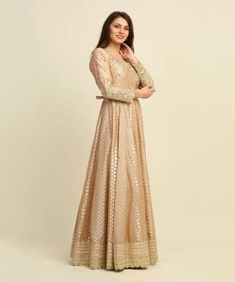 Golden Anarkali Churidaar Dupatta And Belt 2