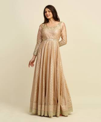 Golden Anarkali Churidaar Dupatta And Belt 5