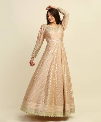 Golden Anarkali Churidaar Dupatta And Belt 6