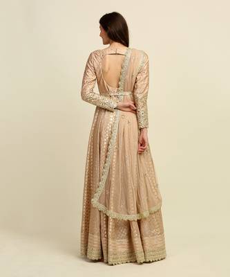 Golden Anarkali Churidaar Dupatta And Belt 7
