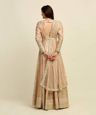 Golden Anarkali Churidaar Dupatta And Belt 8
