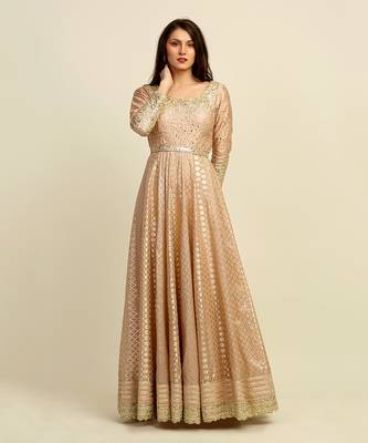 Golden Anarkali Churidaar Dupatta And Belt 11
