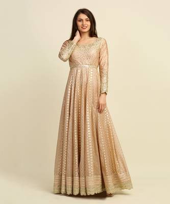 Golden Anarkali Churidaar Dupatta And Belt 13