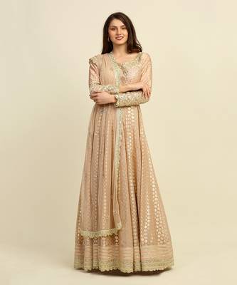Golden Anarkali Churidaar Dupatta And Belt 20