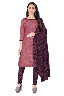Purple embroidered cotton salwar