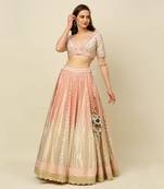 Pink Ivory Lehenga Blouse And Dupatta