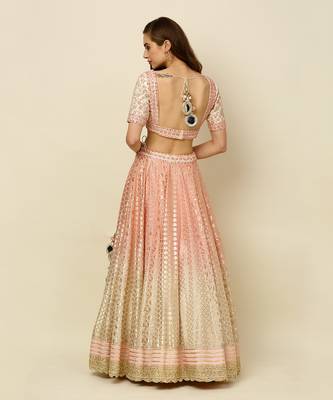 Pink Ivory Lehenga Blouse And Dupatta 3